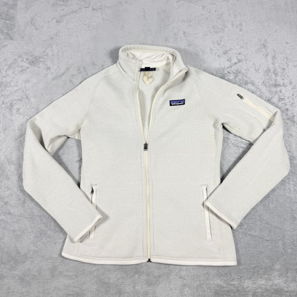Patagonia Womens S Better Sweater Full Zip Jacket Cream Fleece Knit